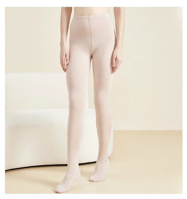 Women's Autumn and Winter Mulberry Silk Blend Tights Slim High Waist Skinny Anti-Hook Thick Warm Leggings Tights Stockings.