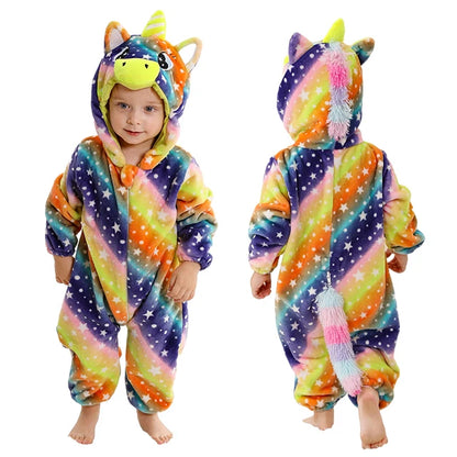 MICHLEY Winter Baby Strampler Mit Kapuze Flanell Cosplay Kleinkind Infant Kleidung Insgesamt Bodys Overall Kostüm Für Kinder Mädchen Junge