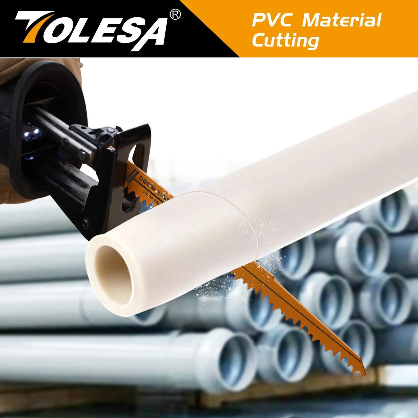 TOLESA 5PCS 5/6TPI Holz Beschneiden Säbelsägeblätter für Holz und PVC Rohr Schneiden CRV Sharp Ground Zähne Säbelsägeblätter