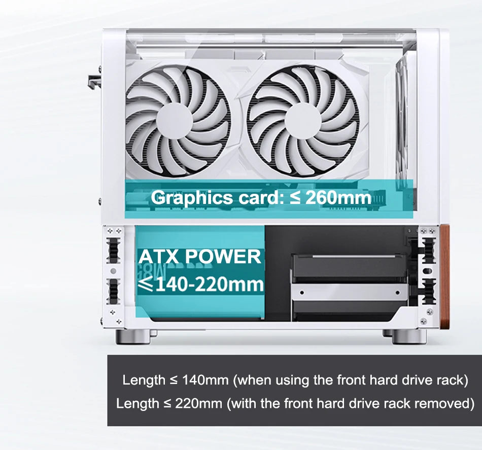 Jonsbo V12 Hyperbolic Glass PC Case MATX ITX Computer Case Seaview Room Desktop Case Mini Side Transparent Chassis 12cm Case Fan.