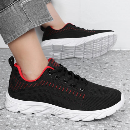 Men's Trendy Lace Up Knit Sneakers Casual Outdoor Athletic Running Walking Gym Shoes.