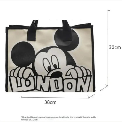 New Disney  Mickey Canvas Bag Women's Versatile Casual Shoulder Bag Commuter Handbag Large Capacity Multifunctional Mommy Bag.