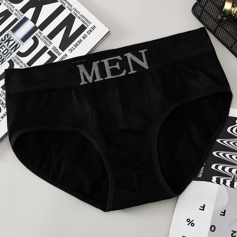 4pcs Mens Sexy Briefs Teenager Sport Underwears Plus Size Fat Men's Underpant Panties Students Breathable Fashion Casual Panties.