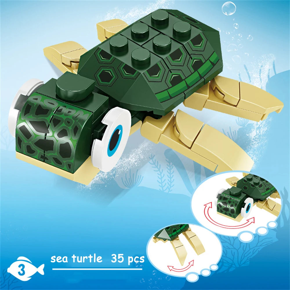 King crab Realistic Educational Ocean Creature Model Building Blocks Toys Easy Assembly,Ideal Holiday Gift for Kids Birthday