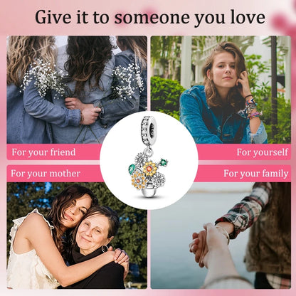 Flowers Series 925 Sterling Silver Sunflowers Tulip Carnation Charms Fit Original Bracelet  For Women Jewelry Making