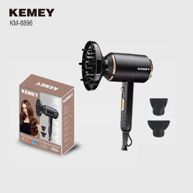 Kemei Powerful Electric Hair Dryer with Overheat Protection System New Hair Drying Machine No Hair Injury Water Ions Hair Blower