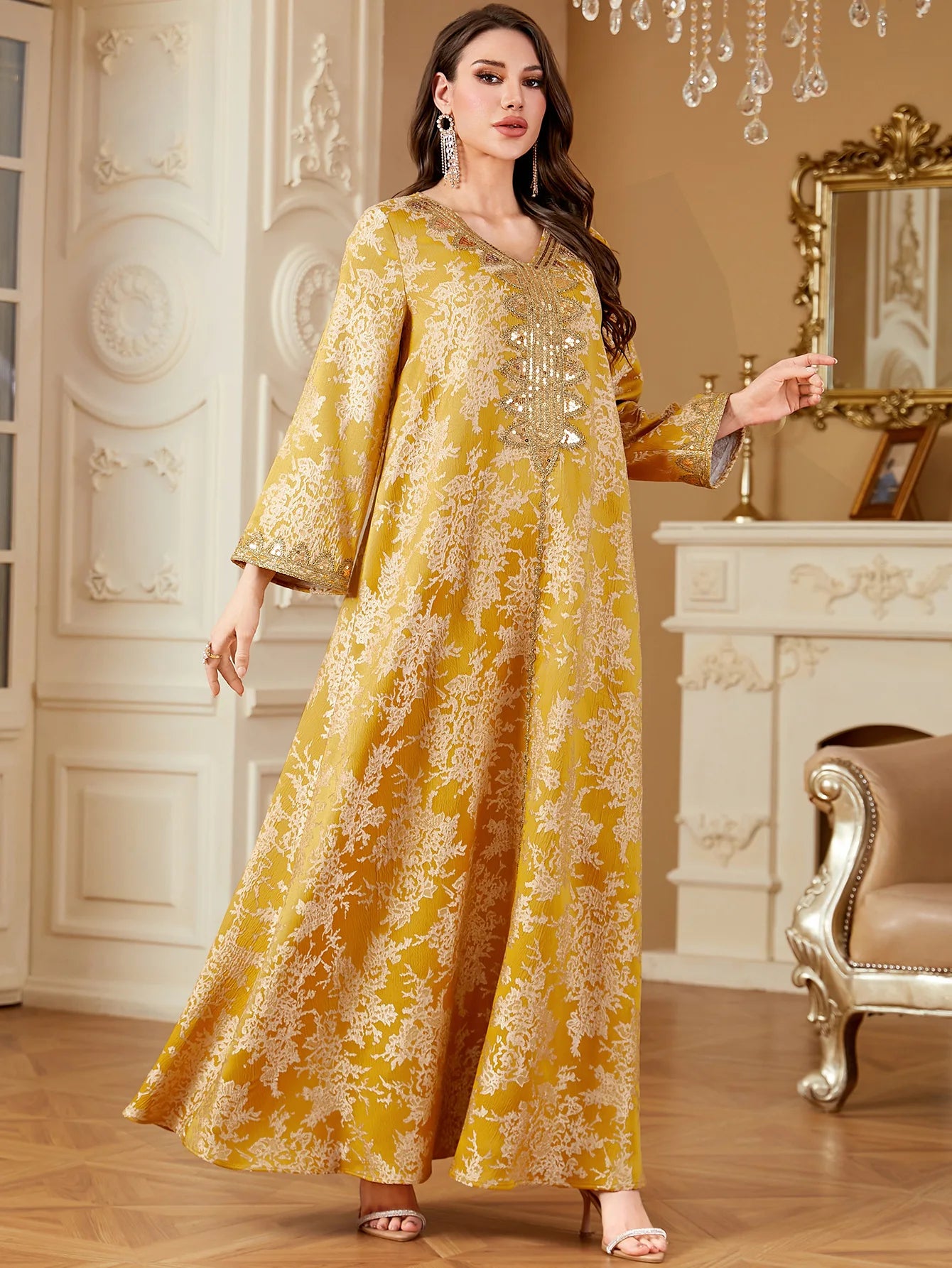 New Women Muslim Embroidery Maxi Dress Abaya Dubai Kaftan Eid Djellaba Kebaya Caftan Marocain Femme Robe Islam Jalabiya Vestidos.