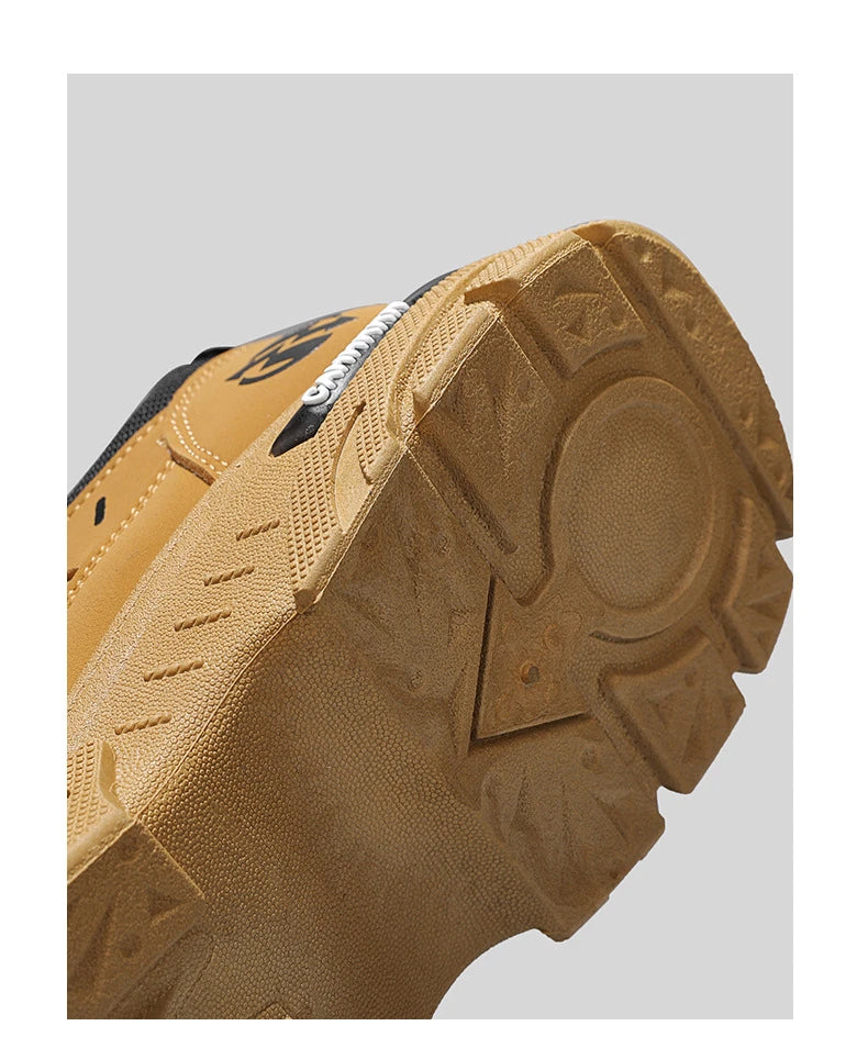 Men Sneakers Spring Autumn New High Top Men Casual Leathers Thick Soled Trendy Wear Resistant Short Boots Platform Sports Shoes.