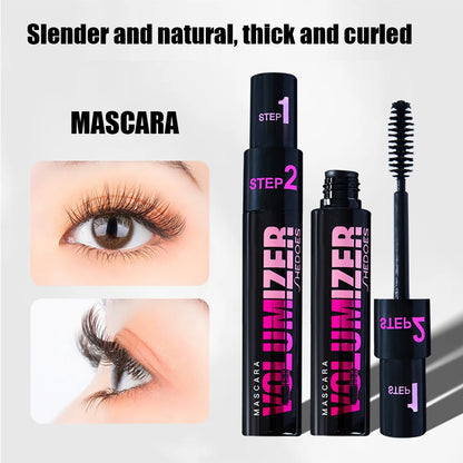 2 in 1 Curling Mascara Eye Cosmetics Waterproof Long Lasting Not Blooming Black Natural Thick Curling Lengthening Mascara Makeup.
