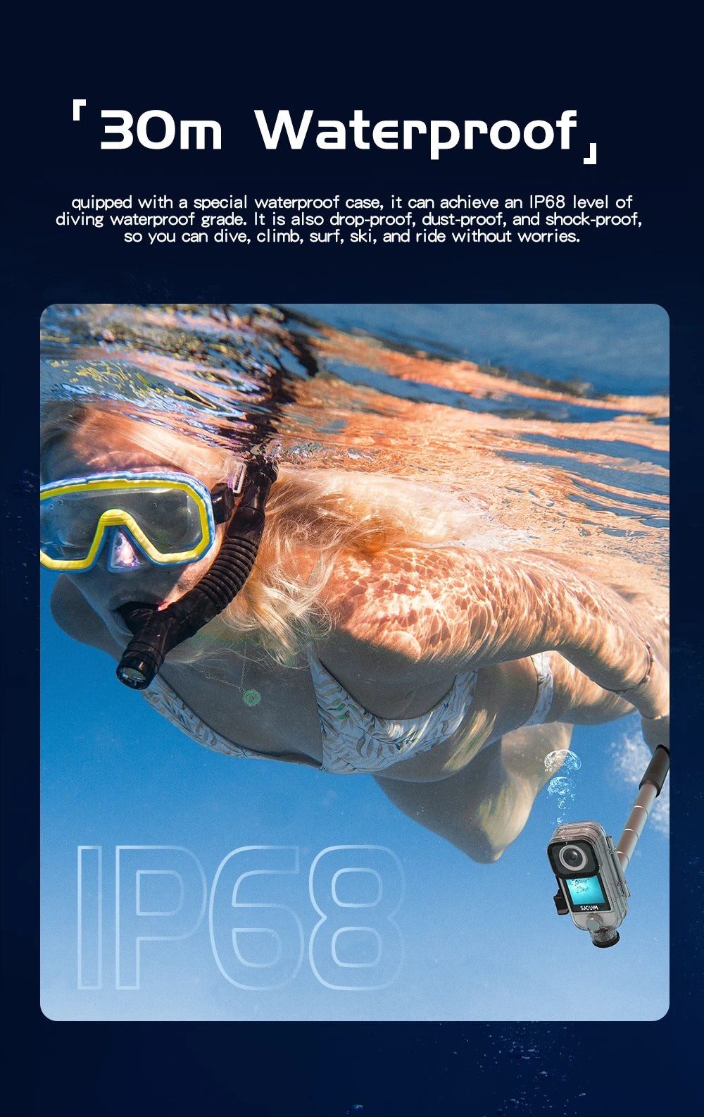 SJCAM C300 Pocket Action Camera 4K FHD With Long Battery Life Video 30M Waterproof 5G WiFi Camera Sport Action Cam.