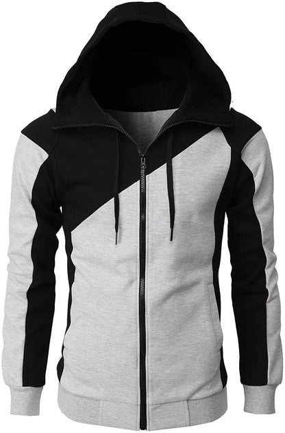 High quality Fashion Zip Hoodies Men Retro Harajuku Solid color Jacket High Street Zip Up Hoodie Casual Loose Sweatshirt Clothes.