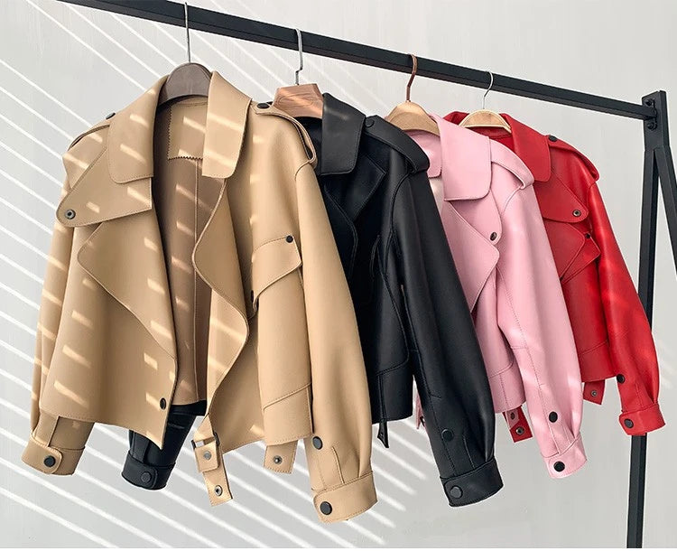 Schaffellmantel für Damen, Lederjacke, Winter, Frühling, Moto, Biker, echt, Top-Qualität, Schwarz.