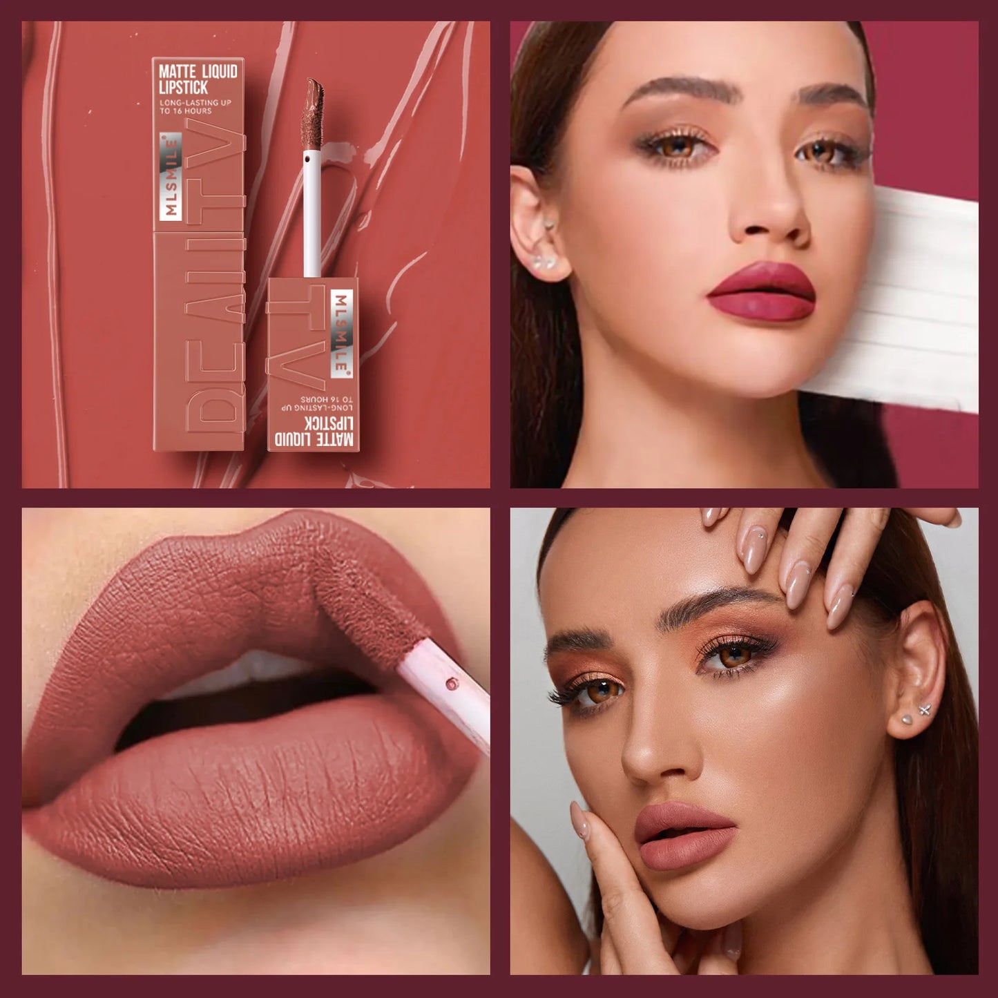 6 Colors Nude Matte Lip Gloss Waterproof Lasting Lipstick Not Fading Sexy Nude Red Pink Velvet Liquid Lipsticks Makeup Cosmetic.