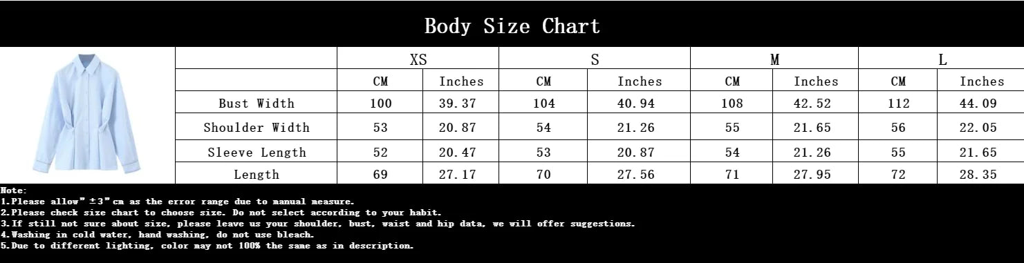 KONDALA Fall Women Elegant Blue Shirt Lapel Waist Buttons Shirt Office Lady Tops New 2025 Spring Autumn Fashion Commuter Shirt.