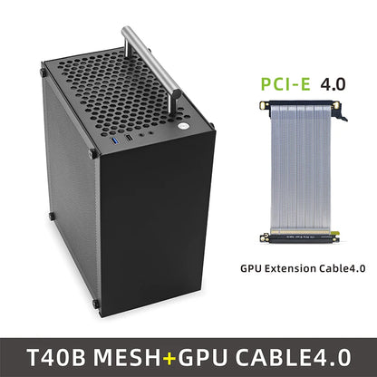 METALFISH T40 Mini ITX Case 7L Gaming Computer White Chassis Compact Transpare PC Support SFX PSU/70mm Cooler With Handle