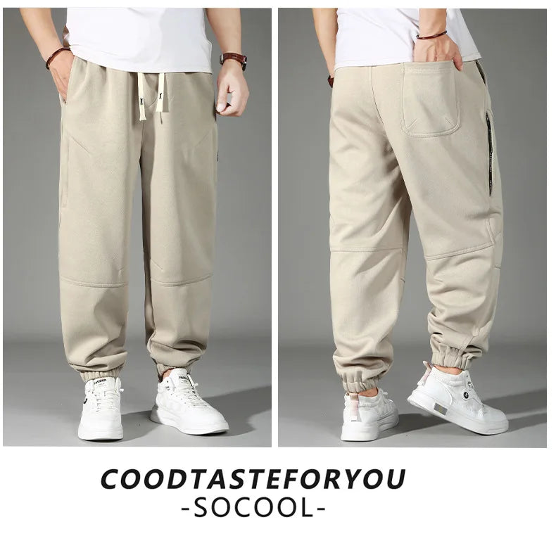 Extra Big Size Men's Pants Elastic Waist Loose Fit Jogger Male Spring Plus Large Sweatpant Fat 12XL Baggy Sport Trouser 10XL 9XL.
