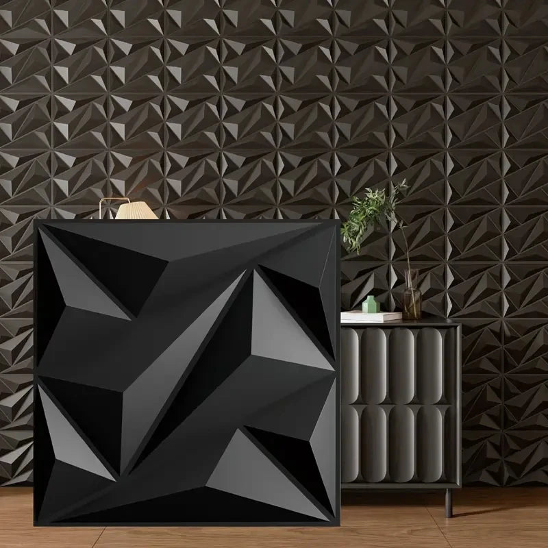 12/20/30pcs 3D pvc wall panels for indoor wall decoration, for living room hall bedroom hotel office,including tape