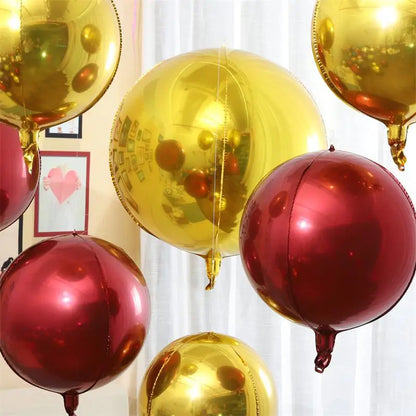 20/10/5Pcs 4D Runde Folienballons 10/18/22 zoll Metall Rose Gold Silber 4D Folienballons Helium Luft Globos Geburtstag Hochzeit Dekor