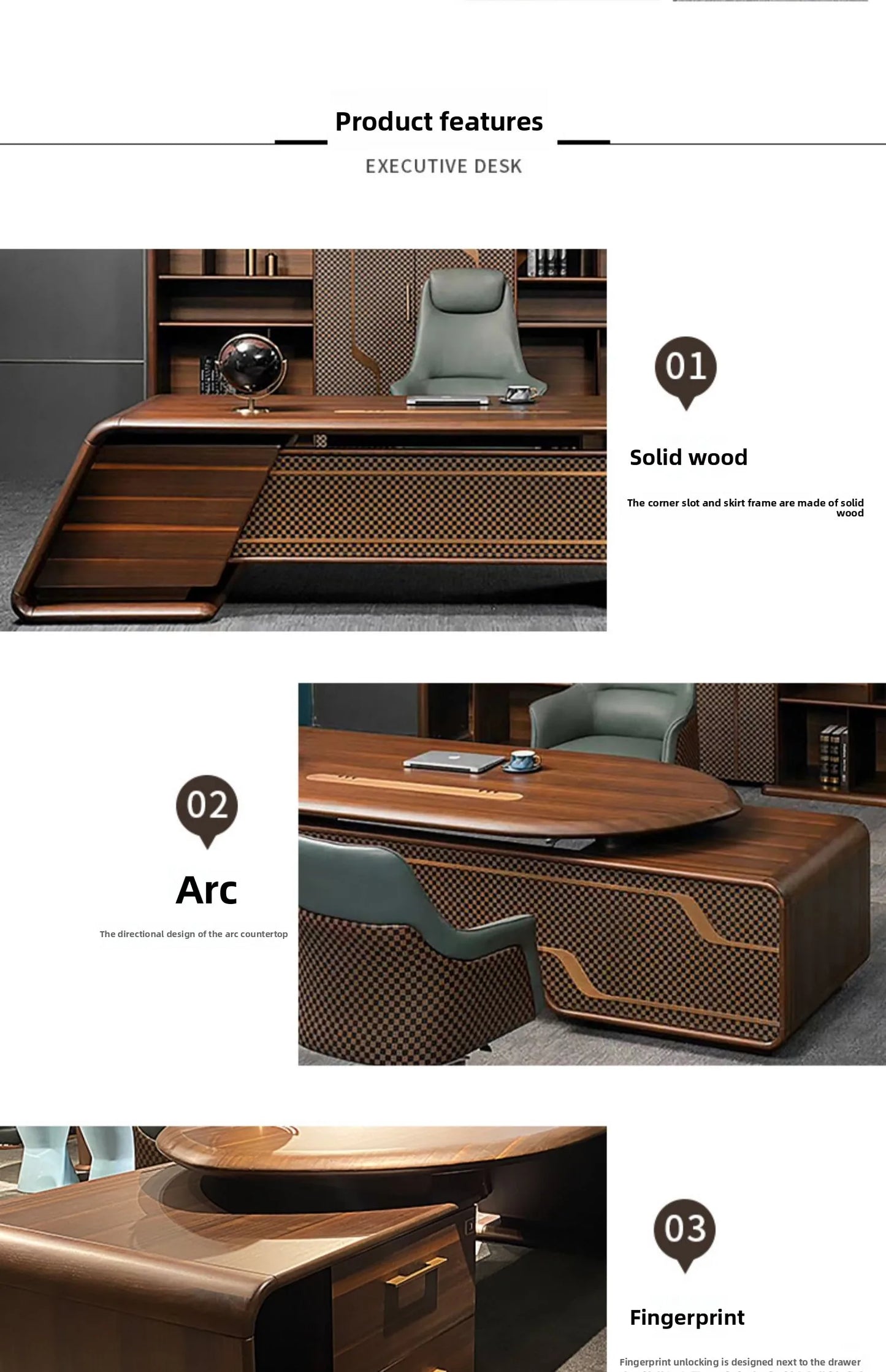 Leichter Luxus-Chef-Tisch, Chef-Schreibtisch, einfache moderne Büromöbel für Stuhlpersonen, speziell geformter kreativer Allgemein