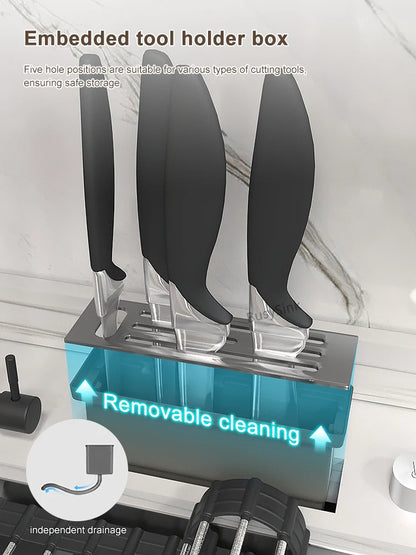 Küchenspüle aus Edelstahl mit Wasserfall, großer Einzelschlitz, multifunktionale Geschirrspülbecken, Unterbaubecken