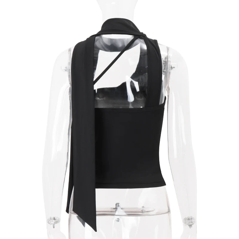 Candyhot Irregular Solid Off Shoulder Tube Top Fashion Trend Sleeveless Backless Tops Autumn New For 2025 High Street Women Vest