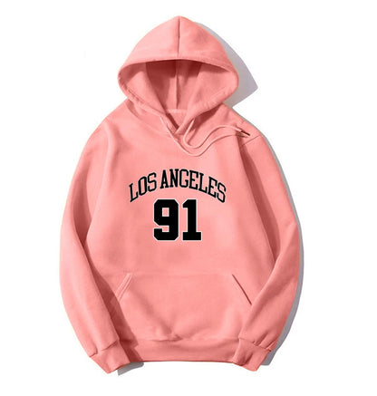 Blessyuki los angeles Brief gedruckt Hoodies Frauen 2023 Herbst Winter plus Größe lässig Vintage weibliche Sweatshirt Streetwear Top