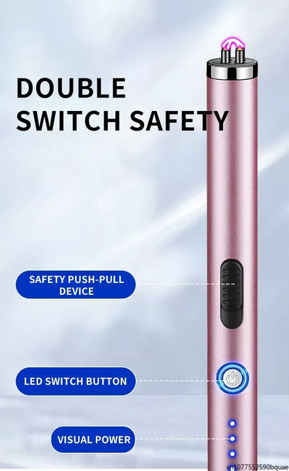 Outdoor Portable Pulse Ignition Gun, Gas Stove Candle BBQ Cooking Kitchen Double Arc Lighter, USB Electronic Lighter.