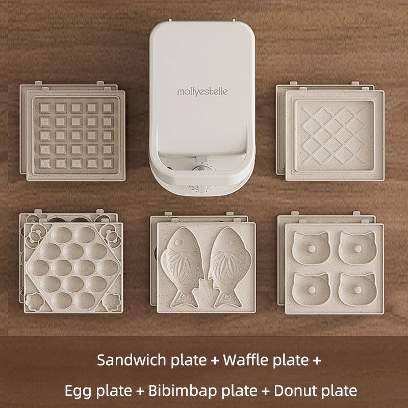 600W Electric Sandwich Maker Waffle Maker Multi-baker Breakfast Machine Toaster Baking Pancake Sandwichera Double Side Heat