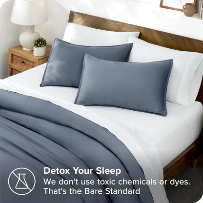 3pcs Lyocell Bamboo Fiber Duvet Cover Set,Luxury Solid Summer Silky Cooling Bedding Set(no Sheet),Single Quilt Cover+Pillowcases.