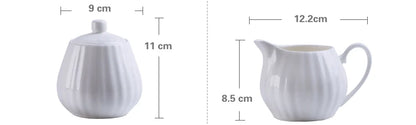 Plain white bone china cafe sugar bowl cream boat, pumpkin creative design, cafe milk jug, milk pitcher, coffee accessories.