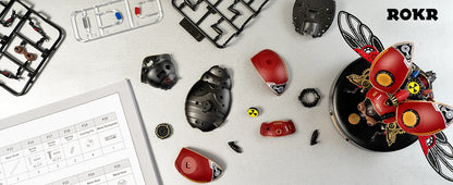 Robotime Rokr Scout Beetle MI02 ABS Metal Punk Style 3D Puzzle Gift for Boys Adults Easy Assembly Mechanical Design DIY Toys.