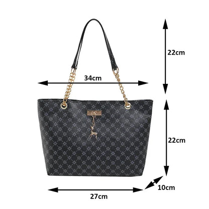 Summer High Quality PU Leather Fashion Large-capacity Shoulder Armpit Women's Bag Work Student Travel Female Retro Handbag Tote.