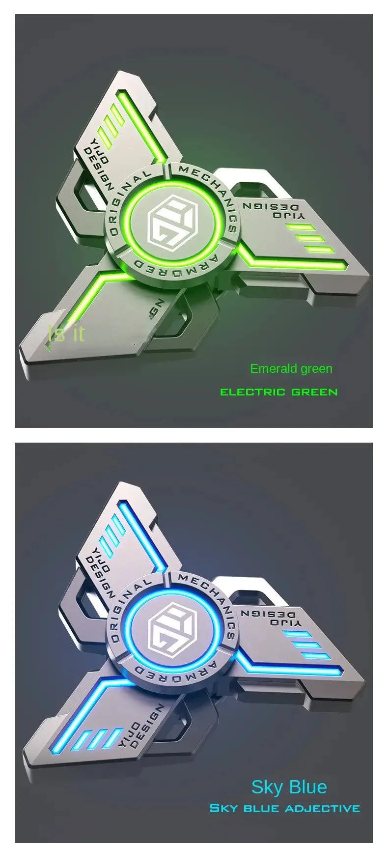 uminous metal EDC fidget spinner stress relief pressure reduction finger toy cool spinner ADHD  aids Creativity gift for boys.