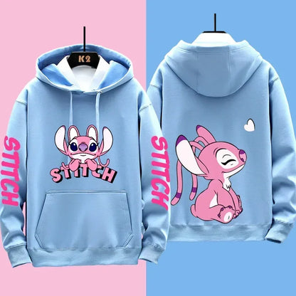 Disney Stitch Different Couple Outfits for Men and Women Casual Sweatshirts Hooded Jackets and Clothes.