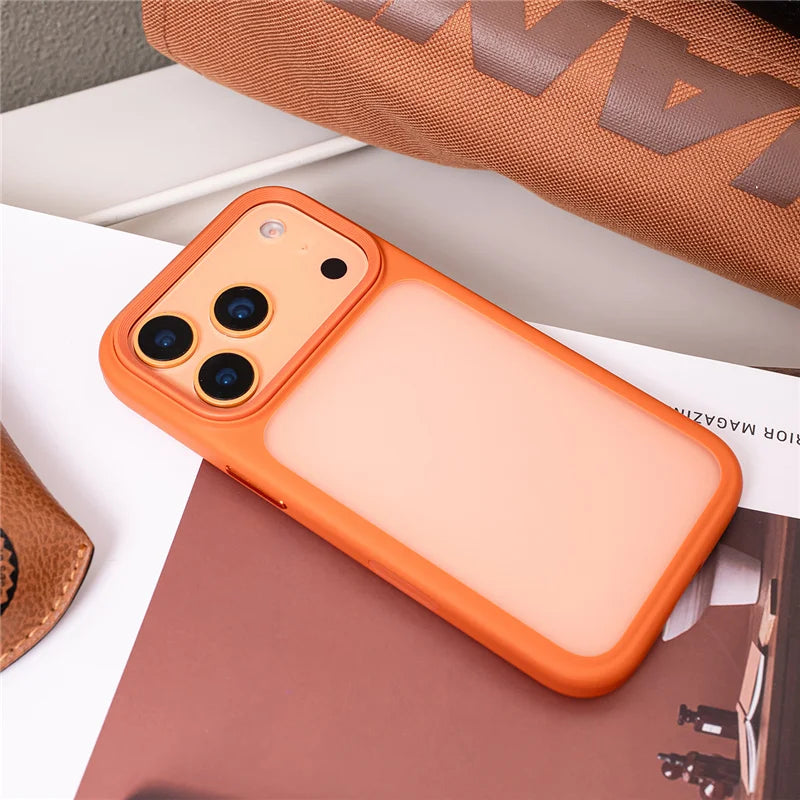 Active Touch Camera Button Matte Armor Case For iPhone 17 Air 16Pro 15 17Pro Max Translucent Hybrid Shockproof Hard Phone Cover.