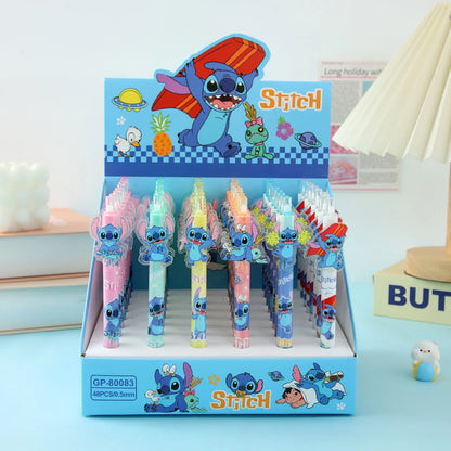 Disney Stitch 48 Stück Gelstift 0,5 mm Schwarz Neue Cartoon Hochwertige süße Studenten lernen Schreibwaren Bürobedarf Geburtstagsgeschenk.