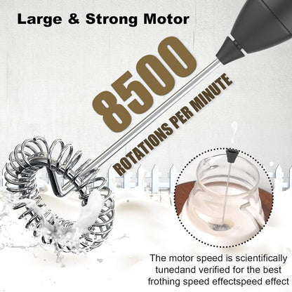 MINI Milk Frother USB Rechargeable 3 Speeds Foam Maker Coffee Whisk Mixer Electric Handle Blender Egg Beater.