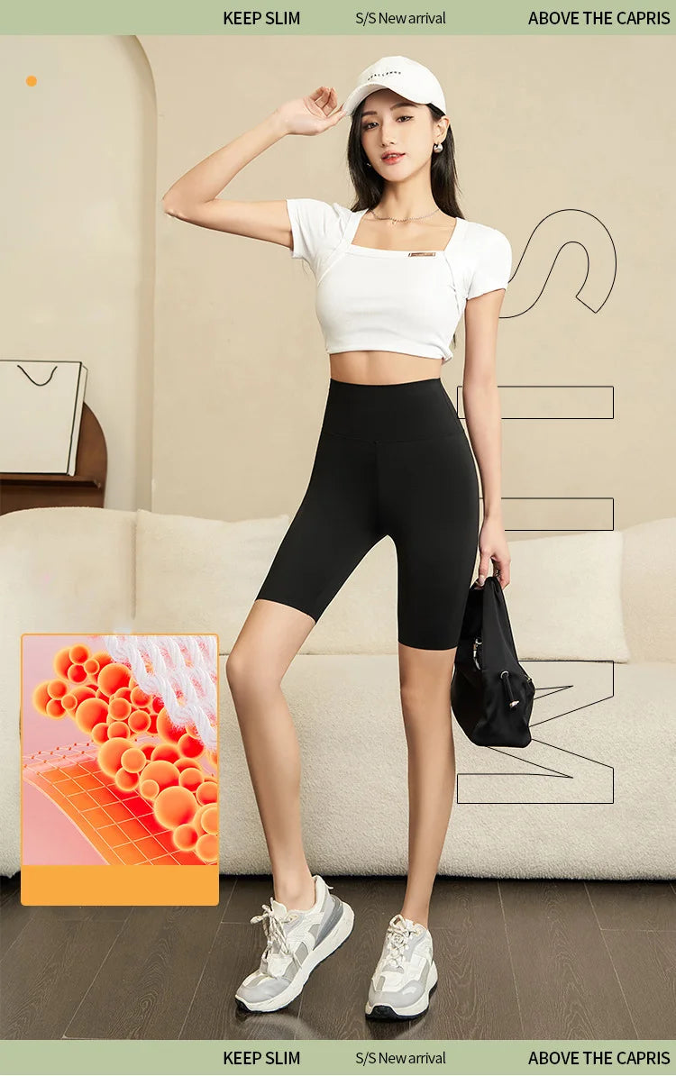 BIVIGAOS Summer Shark Biker Shorts Women High Waist Knee Short Leggings Bodybuilding Sexy Shorts Running Sports Cycling Shorts.