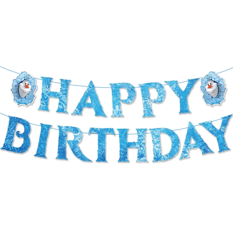 Disney gefroren Geburtstag Dekorationen Mädchen Papier Geschirr Teller Servietten Tassen Schnee königin Geburtstag Deko Hintergrund Luftballons Lieferungen