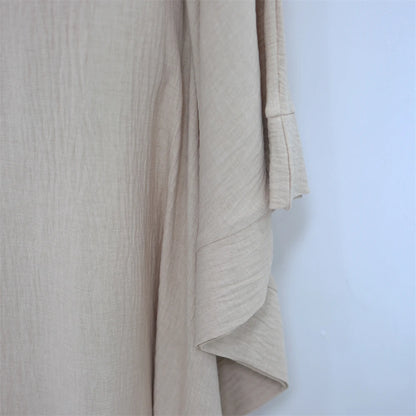 Ramadan Eid Dubai Linen Khimar Abaya Damen Muslim Maxi Dress Kebaya Kaftan Abayas For Women Caftan Robe Femme Musulmane Vestidos.