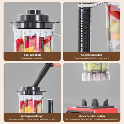 9500W 15 Speed multi-function Professional Blender 4-Blade 3-In-1 Wall Breaking Machine 5L Container Ice Nut Fruit mix Strong.