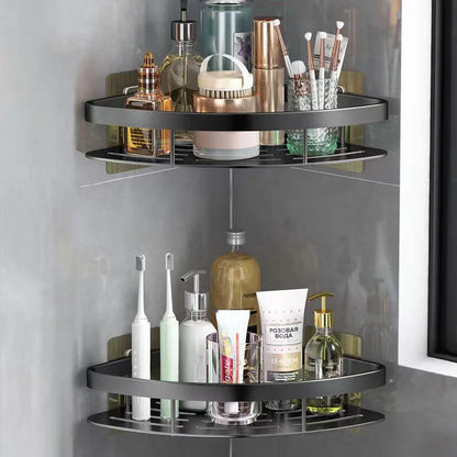 Aluminium Legierung Shampoo Rack Badezimmer Regal Make-Up Lagerung Organizer Dusche Regal Bad Zubehör Kein Bohrer Wand Ecke Regal
