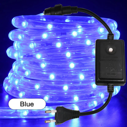 AC 220V Neon LED Strip Waterproof 360 Degree Round Neon Sign Light Blue Red White Outdoor Rainbow Tube Rope Light Party Decor