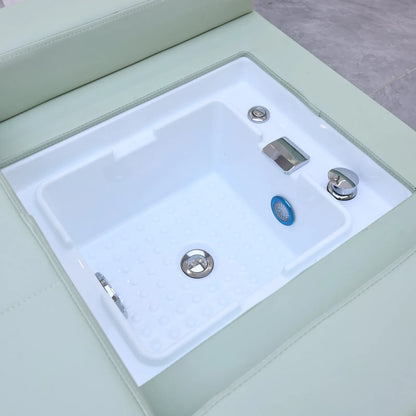 XinSheng 2025 Elektrischer Lift-Shampoo-Bett-Massagetisch – All-in-One-Salonstation mit Begasung, Fußbad und Haarwaschbecken