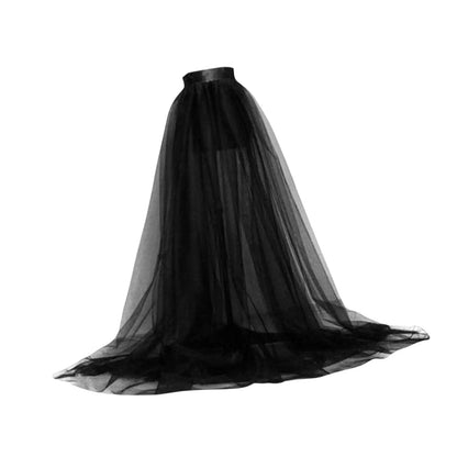 Women Tulle Tutu Long Skirt Lace Up High Waisted Detachable Solid Color Dress for Party Cosplay Prom Ladies.