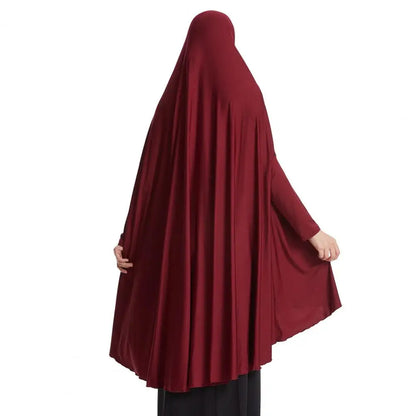 2 pieces Women Robe Middle East Arab Vintage Full Cover Long Sleeve Robe Pleated Hem Muslim Hijab Robe with Hooded Maxi Robe
