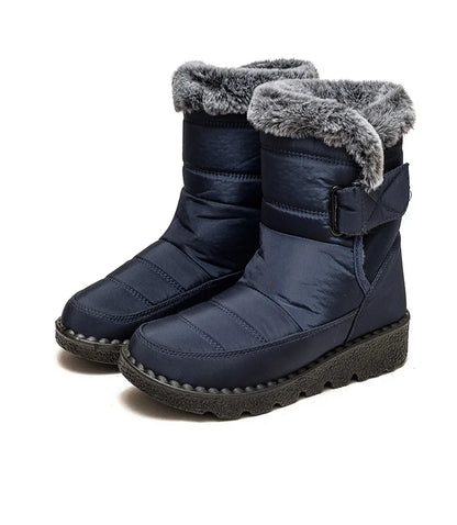 Boots 2025 Women's Boots Fur Botas Mujer Super Warm Winter Boots For Snow Women Low Heels Winter Shoes Woman Black Rubber Boot.
