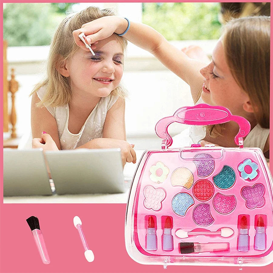 Princess Make Up Box Play House Toy Girls, Eye Shadow Makeup Cosmetics Handbag, Birthday Christmas Gift for Kids Party Cosplay.