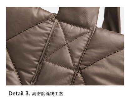 LEE Large Soft Puffer Bag Women Big Size College Students Laptop Book Quilted Tote Bag Lady Down-filled Shopping School Bags