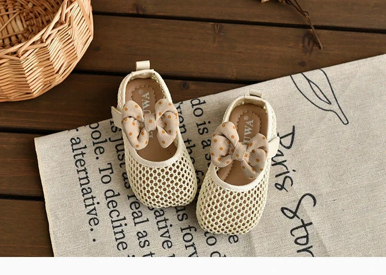 Children Girls Mesh Sandals Baby Summer Toddlers Fashion First Walker Shoes Causal Bowknot Sweet Kids Soft Sandals Breathable.